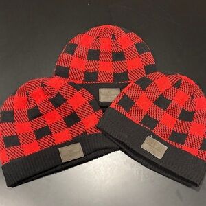 Woolrich Red and Black Plaid Beanie
